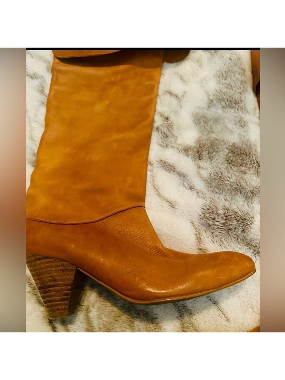 Free People Tan leather vintage over the knee boots size 37 - Picture 8 of 13